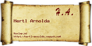 Hertl Arnolda névjegykártya